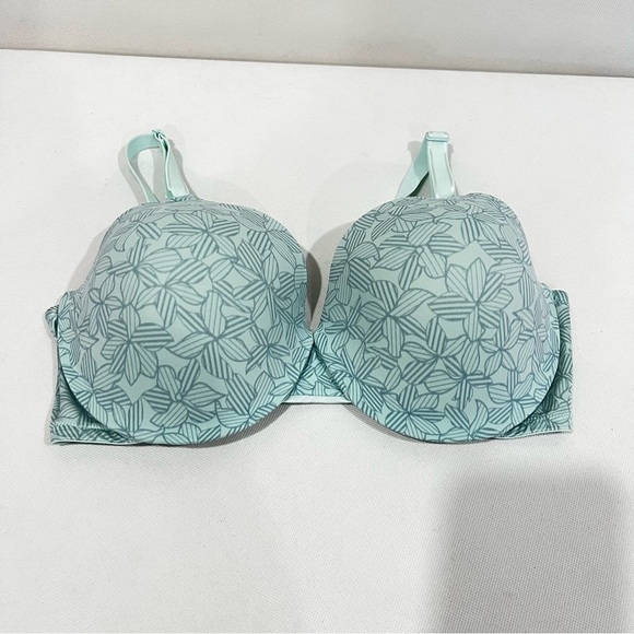Warner's Bra Mint Green Floral Size 38D Full-Coverage Underwire Lightly Lined - Picture 2 of 11